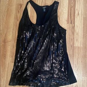 Sequin Black Tank Top